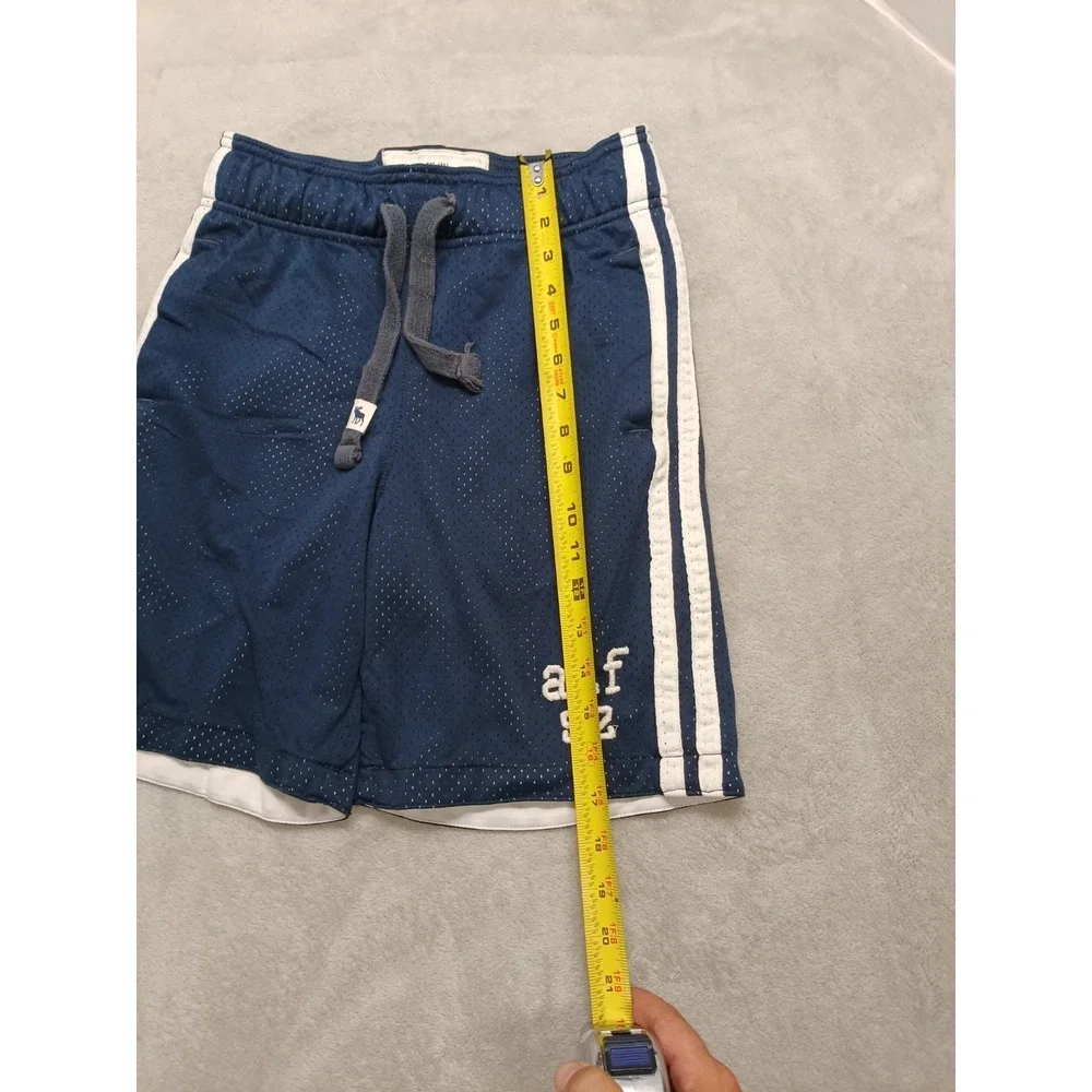 Abercrombie Boys Athletic Mesh Shorts Navy Size M Drawstring A&F 92